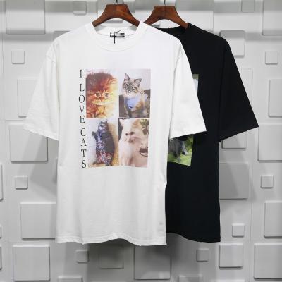 China 2021summer balanciaga cat breathable cute short round neck cotton loose t-shirt for sale