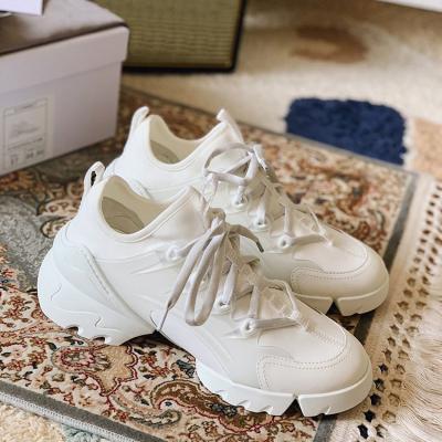 China CUSHIONING 2021 luxury brand leather women's sports shoes sneakers thick soled women's lace up sport shoe for sale