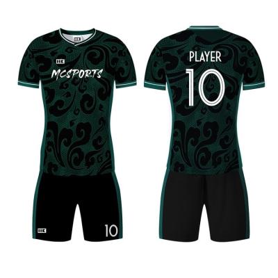 China Sets custom design service mock up high quality 3d model adults soccer jersey sublimation football wear with profesional teams logos for sale