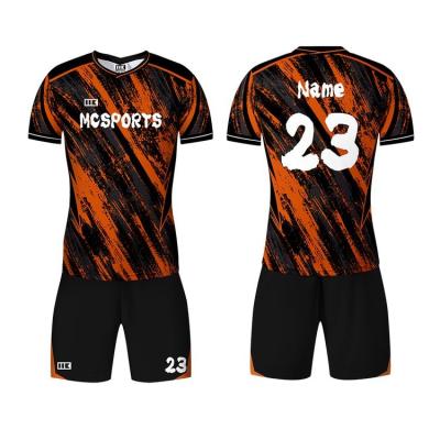 China New Season Men's Sports Wear Retro Soccer Jersey Set Club Sublimation Wear Sets High Quality Quick Dry Football Uniforms for sale