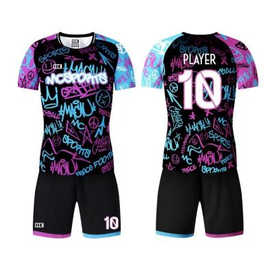 China High Quality Sublimated Club Team Uniform Jersey Sets Club T-shirt Adults Soccer Tank Top Street Wear Tracksuit Set For Adult for sale