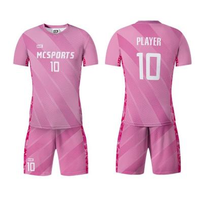 China 100% Custom Logo Club Soccer Jersey New Season Sublimation Sports OEM Home Away Sets Polyester Wholesale Football Uniform for sale