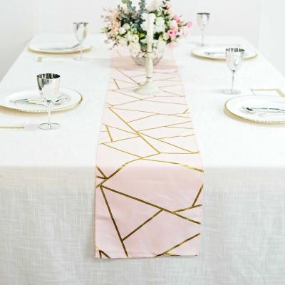 China Reusable Oxford Bronzing Table Runners Love Luxury Table Runners For Wedding Banquet for sale