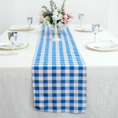 China Reusable Cationic Plaid Table Runner Wedding Easter Christmas Table Runner Luxury Table Runner for sale