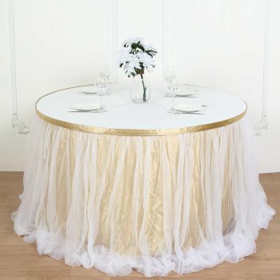 China Wholesale Reusable Different Size Table Skirting For Birthday Table Skirt For Decoration for sale