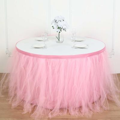 China Reusable Running Hawaiian Table Skirt Outdoor Party Decorations Supplies Tulle Table Skirts for sale