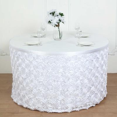 China Hotel Reusable Birthday Base Decorative Materials In The Table Bordering Designs Hawaiian White Banquet Table Skirt for sale