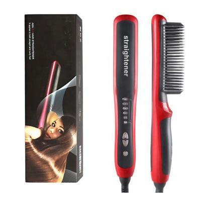 China Hotel 30s Fast Ceramic Heating Anti Scald Automatic Temperature Lock 3 Heat Levels Hair Straightening Comb for sale