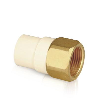 China astm d2846 lightweight female cpvc pipe fittings pvc threaded adapter with brass for sale