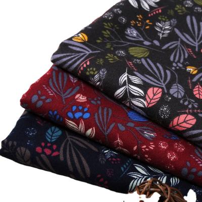 China Low MOQ Floral Design Anti-static Twill Woven Custom Printed Cotton Fabric For Fashion Dress for sale