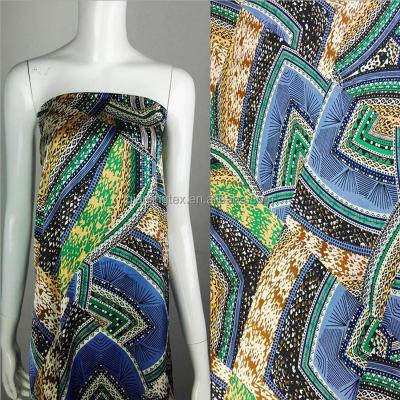 China Good reputation anti-static soft smooth crepe woven geometric shape satin digital printed fabric for sale