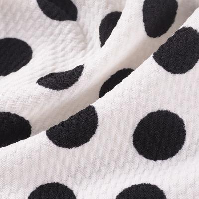 China Cheap stretch factory price polyester spandex polka dots print digital ball fabric for headbands for sale