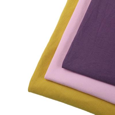 China Anti Static Cheap Price Plain Dyed Knitted Cute Cotton Jersey Weft Fabric For T Shirt for sale