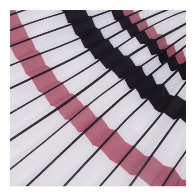 China Newly digital printed imitated silk pleated fabric of anti-static colorful stripe for skirt for sale