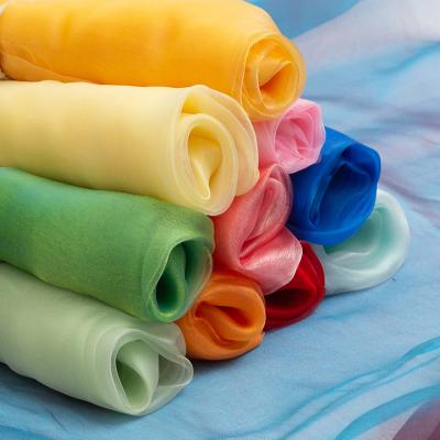 China Anti-Static Factory Price 2.8 Meter Width Wide Polyester Two Tone Organza Fabric For Window Shears for sale