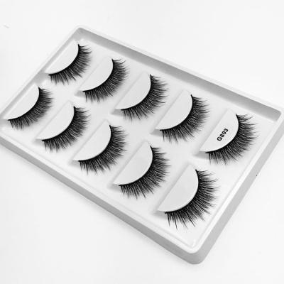 China Soft Natural 5 Pairs Amazon Success Vegan Eyelashes Lashes Makeup Faux Silk Mink Lashes Eyelash Lashes for sale