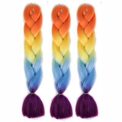 China Wholesale African Yaki Women Hair Attachment For Jumbo Braid 100 Colors 24INCH 100Gram Ombre Braids 60 Synthetic for sale