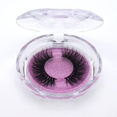 China glitter & Custom Private Label Shimmery Round Lash False Eyelash Case False Eyelash Box Packaging Circle Eyelash Case for sale