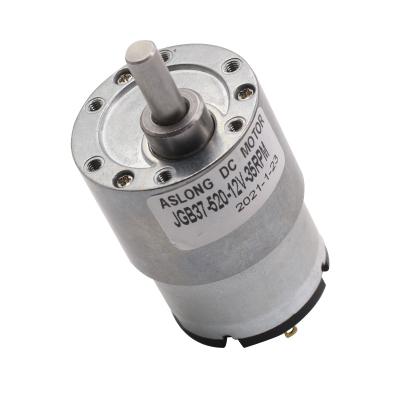 China JGB37-520 12v 24V 7RPM 300rpm 37mm Totally Enclosed Eccentric Shaft Metal Gearbox Gear Motor with 11PPR Encoder Brushed Motor for sale