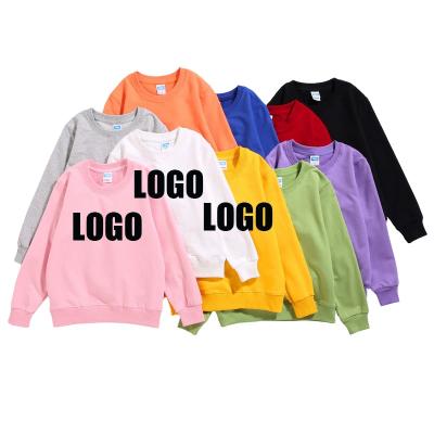 China Wholesale Custom Made Anti-Shrink Logo Hoodies Slim Kids Children Solid Color All Cotton Sleeve Long Sweatshirt for sale