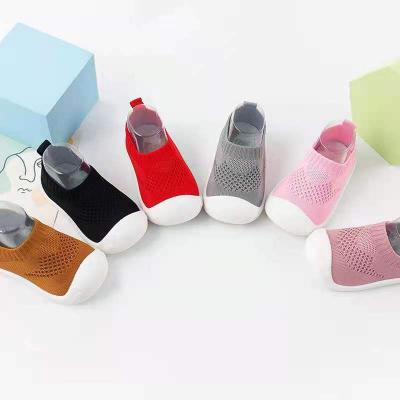 China Wholesale Designer 2021YL Rubber Soles Cotton Sporty Mesh Solid Color Baby Shoes Thin Sports Mesh Anti-Slip For Baby Boy Prewalker for sale