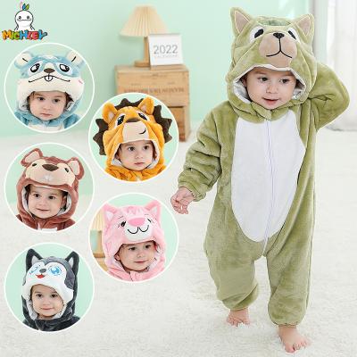 China NEW new fashion fall and winter 2021 with fluffy baby jumpsuit burst hat costume babies boys climbing romper for sale