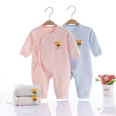 China Breathable baby spring and autumn men's and women's single-layer baby ties 0-3 months newborn baby pajamas for sale