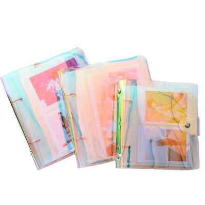 China PVC 2x3 4x6 Inch Mini Transparent Laser Colorful Loose Foil Photo Album Photo Book Holder Postcard Holder Photocard Album for sale