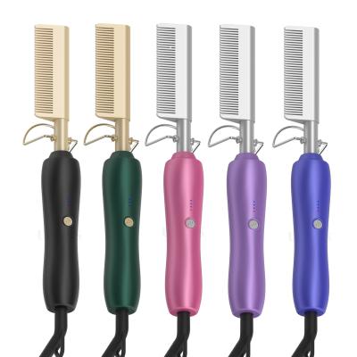 China Foldable Electric Comb Copper Hot Heating Comb Straightener for sale