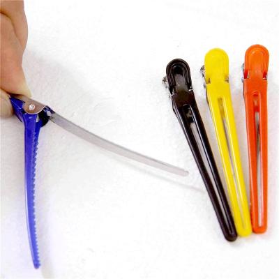 China Fashion direct wholesale large standard barber foil crocodile plastic clip clipping hair clips for sale