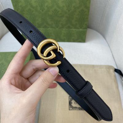 China 2022 new fashion g skin cowhide leather belt luxury men's high-end universal business men's and women's belt 1:1 width 2.0cm for sale