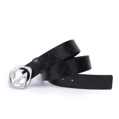 China 2022 New Cowhide Classic Leather Belt Luxury Top Men's Leather Belt 1:1 Head Leisure Business Belt High End Width 3.8cm for sale