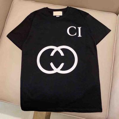 China 2022 summer new fashionable brand loose round neck Anti-wrinkle cotton fashion men's short-sleeved T-shirt printing clothes 34 G design for sale