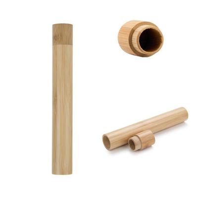 China Biodegradable hot sale eco-friendly bamboo toothbrush case bambus tubes bamboo box for travel for sale