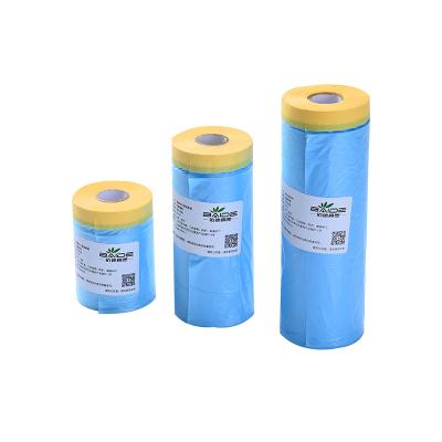 China With pre taped masking film plastic pe glue self adhesive large area promotional self adhesive protective film for sale