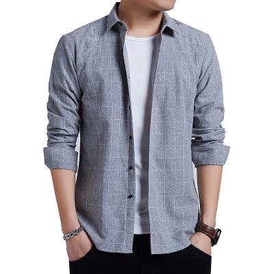 China Wholesale New Style Plaid Cotton Anti-shrink Shirt Men's Spring Long Sleeve Casual Shirt and Autumn Plaid Shirt for sale