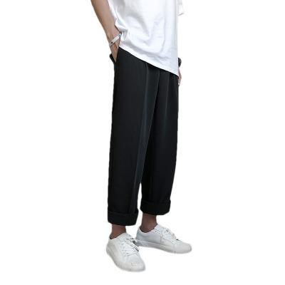 China 2022 New Fashion Spring Anti-wrinkle Drape Casual Pants Solid Color Loose Sweatpants Logo Mens Casual Pants Custom Straight-Leg Cargo for sale