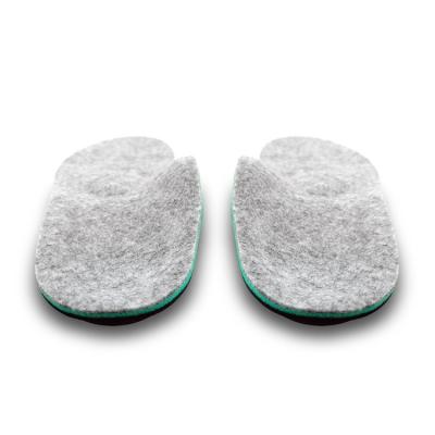 China Felted wool fabric hot sale unique design foot orthotics arch support shoe insoles for sale