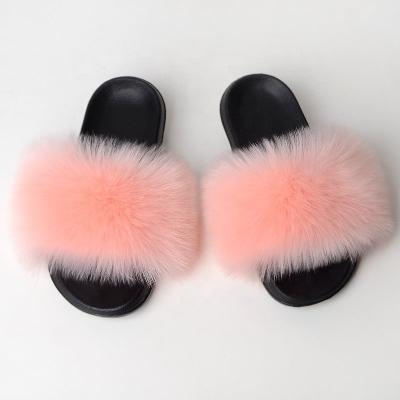 China Fashion Trend Fashion Vegan Open Toe Mule Fluffy Faux Fur House Slippers For Women for sale