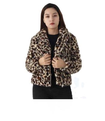 China Customized Warm Print Leopard Waterproof Plus Size Women Winter Jacket Fashionable Faux Fur Coat For Ladies for sale