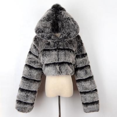 China 2022 New Winter Ladies Waterproof Loose Jackets Fashion Coats Faux Fox Fur Overcoat Warm Charming Hoodie for sale