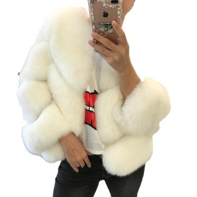 China New Design Fox Fur Bomber Jacket Women Waterproof Winter Real Short Fur Hood Coat for sale