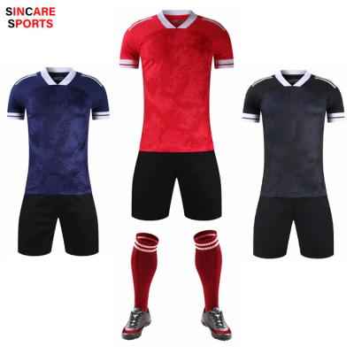 China Sets Soccer Jersey Red Color Training Football Wears White Football Clothes Kit 2020 for sale