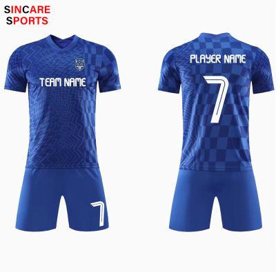 China Square 2022 New Design Season Stock Soccer Jerseys Custom Logo And Number White Soccer Kit Chinese Factory for sale