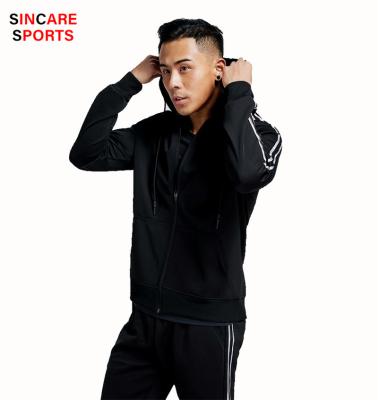 China Antibacterial Black Color Mens Sports Style Jacket Sport Cotton Hoodie Custom Your Logo Low MOQ for sale