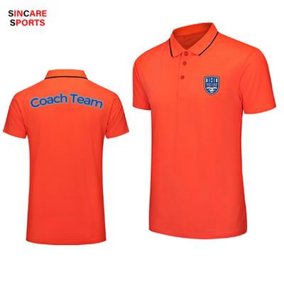 China Anti-wrinkle polo shirt for sports american football coach football polo shirt polyester T-shirt women and men sizes for sale