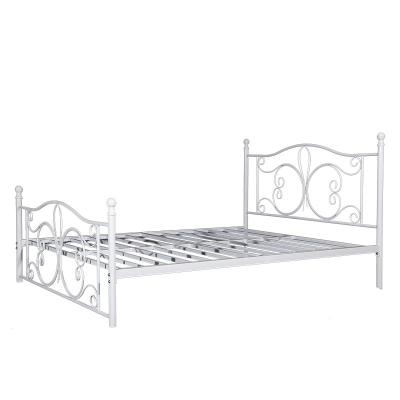 China Modern metal frame double bed bedroom hotel adult single bed iron metal bed for sale