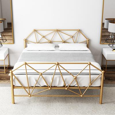 China New design single double metal bed frame iron bed frame for sale