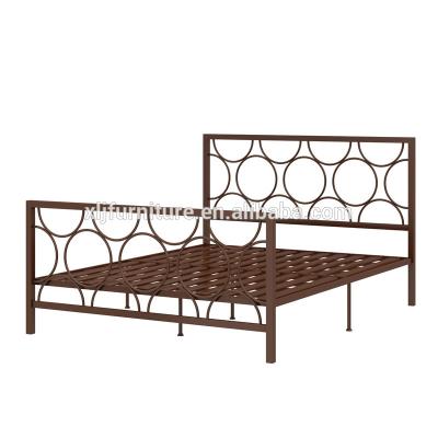 China Metal bed frame antique dark bronze elegantly lined Victorian iron metal bed for sale