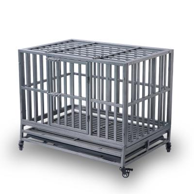 China Wholesale Single Layer Stainless Steel Folding Double Door Dog Cage Breathable Customized Pet Metal Facilities Outdoor Cage for sale